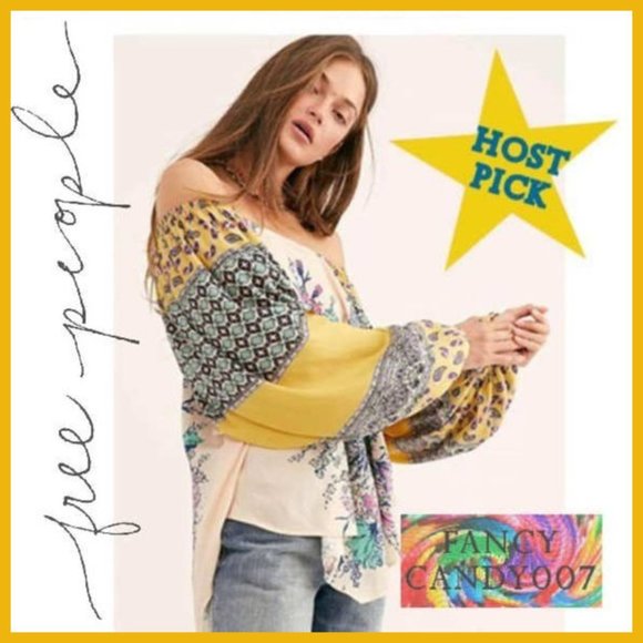 Free People Tops - 🍋 New!! Free People Positano Printed Blouse